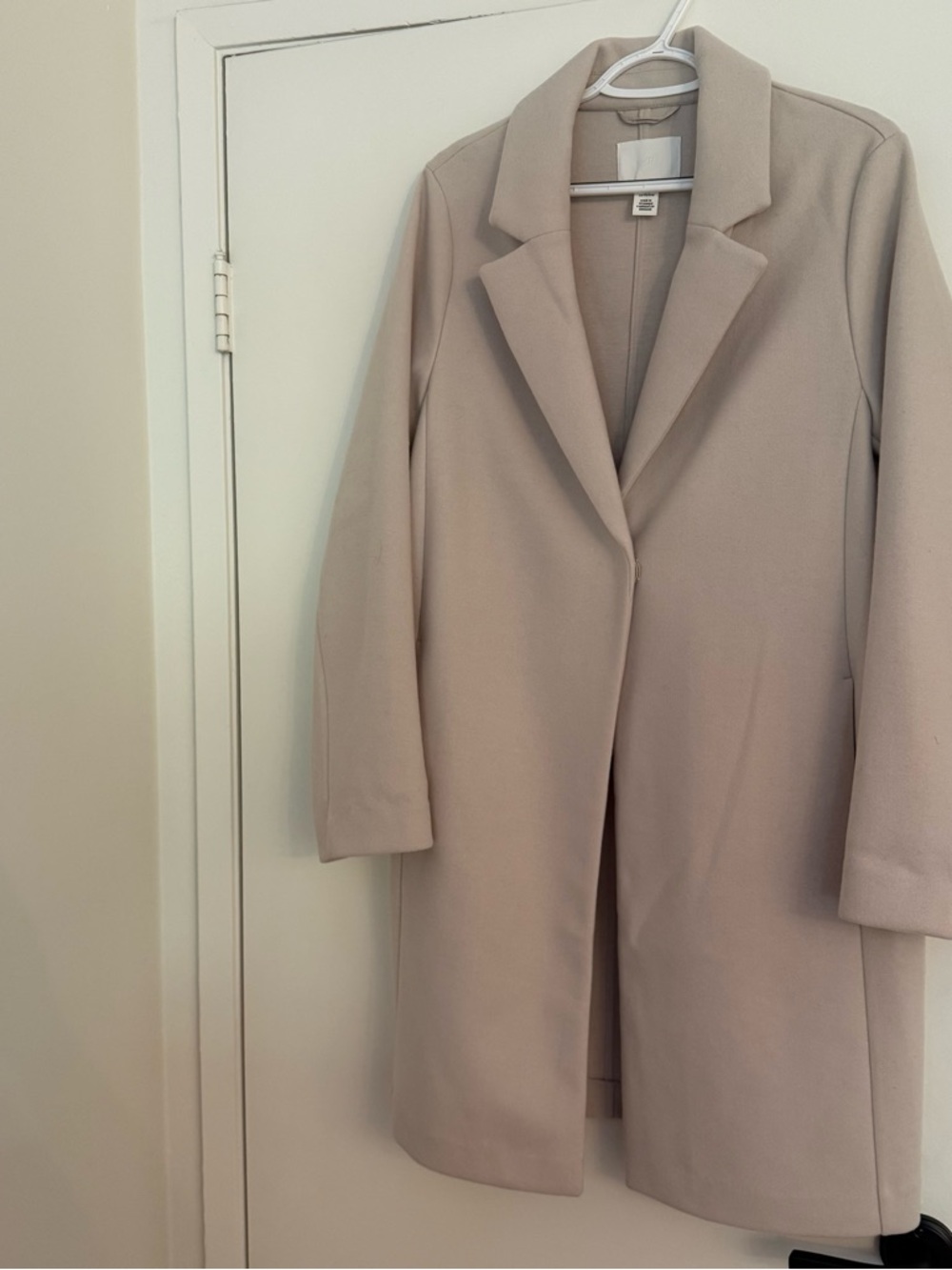 H&M Women's Light Taupe Single-Breasted Trench Coat